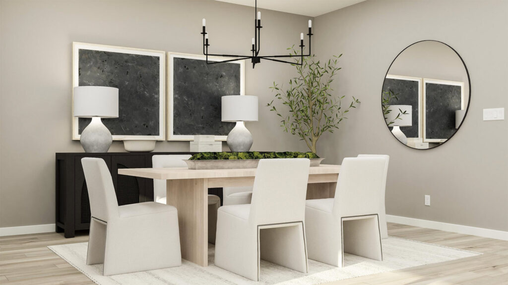 Lennar get the look muted monochromatic design style dining room