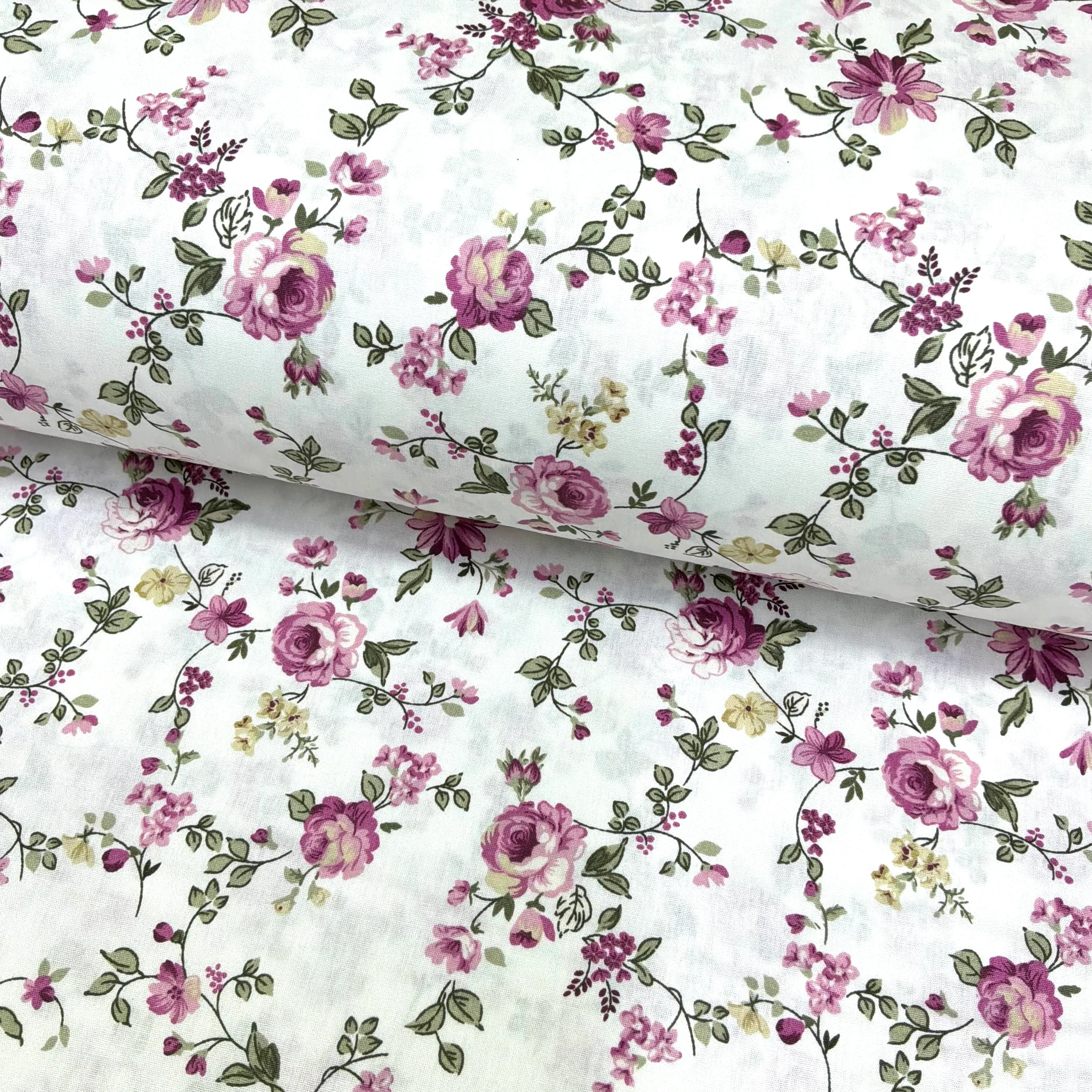 img-3369 Pudra Güllü Sarmaşık Poplin Kumaş