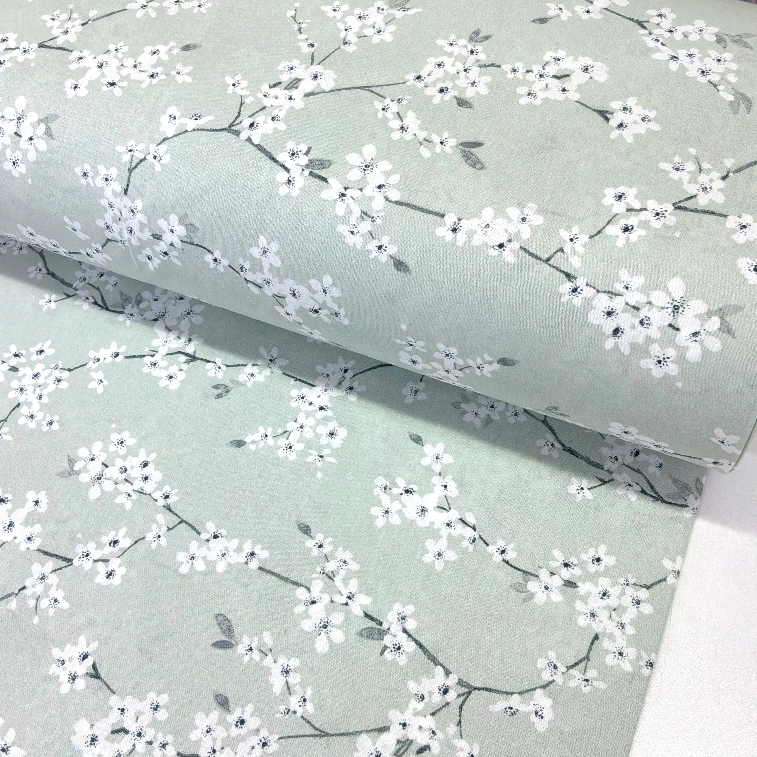 img-3423-1 Mint Minik Sakura Çiçeği Poplin Kumaş