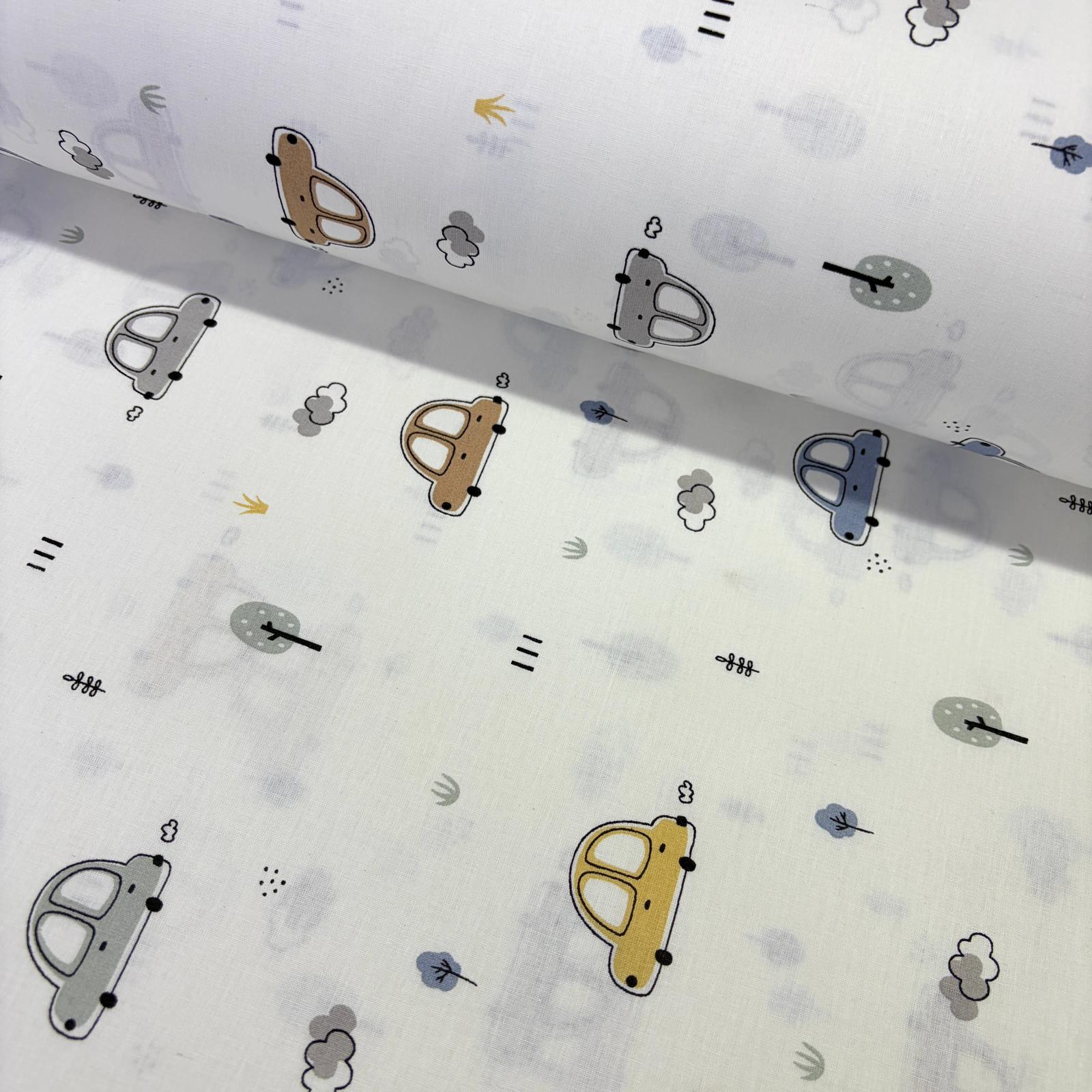 minik-arabalar-poplin-kumas-denim-mavi Minik Arabalar Poplin Kumaş