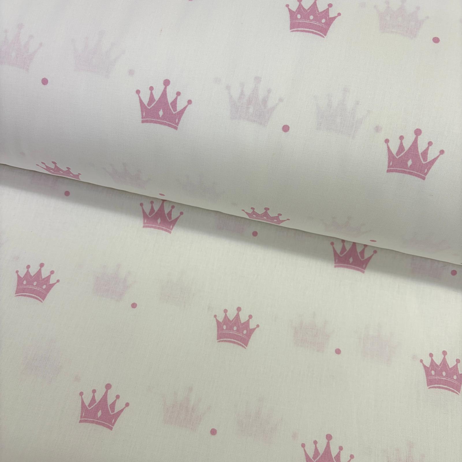 minik-taclar-poplin-kumas-pembe Minik Taçlar Poplin Kumaş