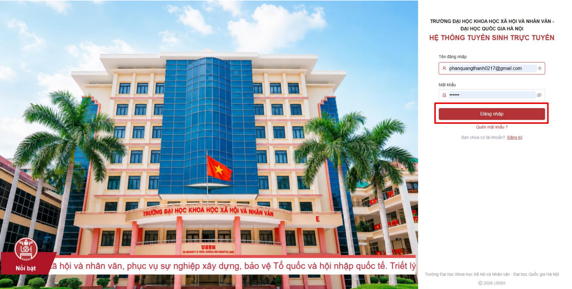 u4_1 Dai hoc Khoa hoc Xa hoi va Nhan van - DHQGHN (USSH) huong dan dang ky xet tuyen 2026